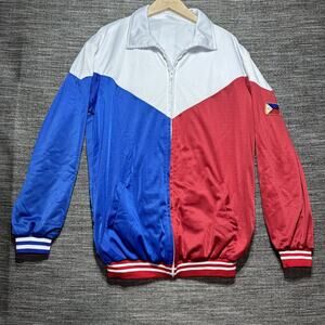 Philippines Jacket Men's Large Blue Red White Full Zip Flag Big Logo Track Field